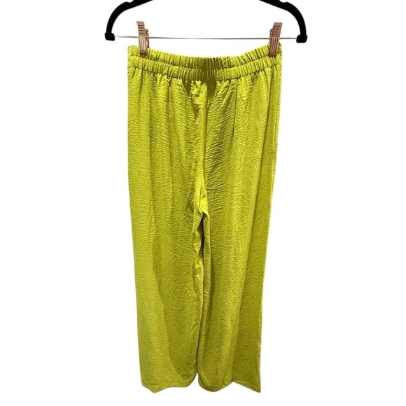 Aldo Martins Chartreuse Wide Leg Pants Size S - Picture 5 of 7